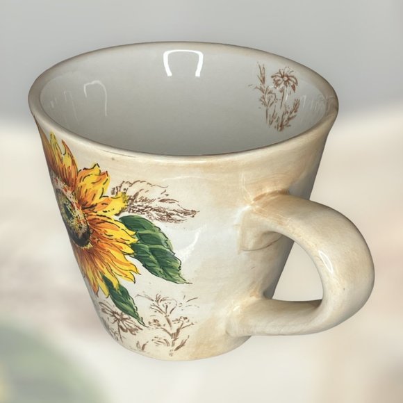 Sunflower Hand Painted Mug Cup Large Coffee Tea Soup Luster Colors Pre-Owned VF+ - Picture 4 of 10